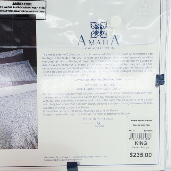 AMALIA HOME COLLECTION‎ KING SHAM PAIR 320 TC Jacquard 100% Cotton - Picture 4 of 4